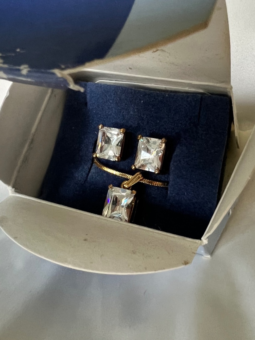 Vintage Avon Gold Tone Crystal Set